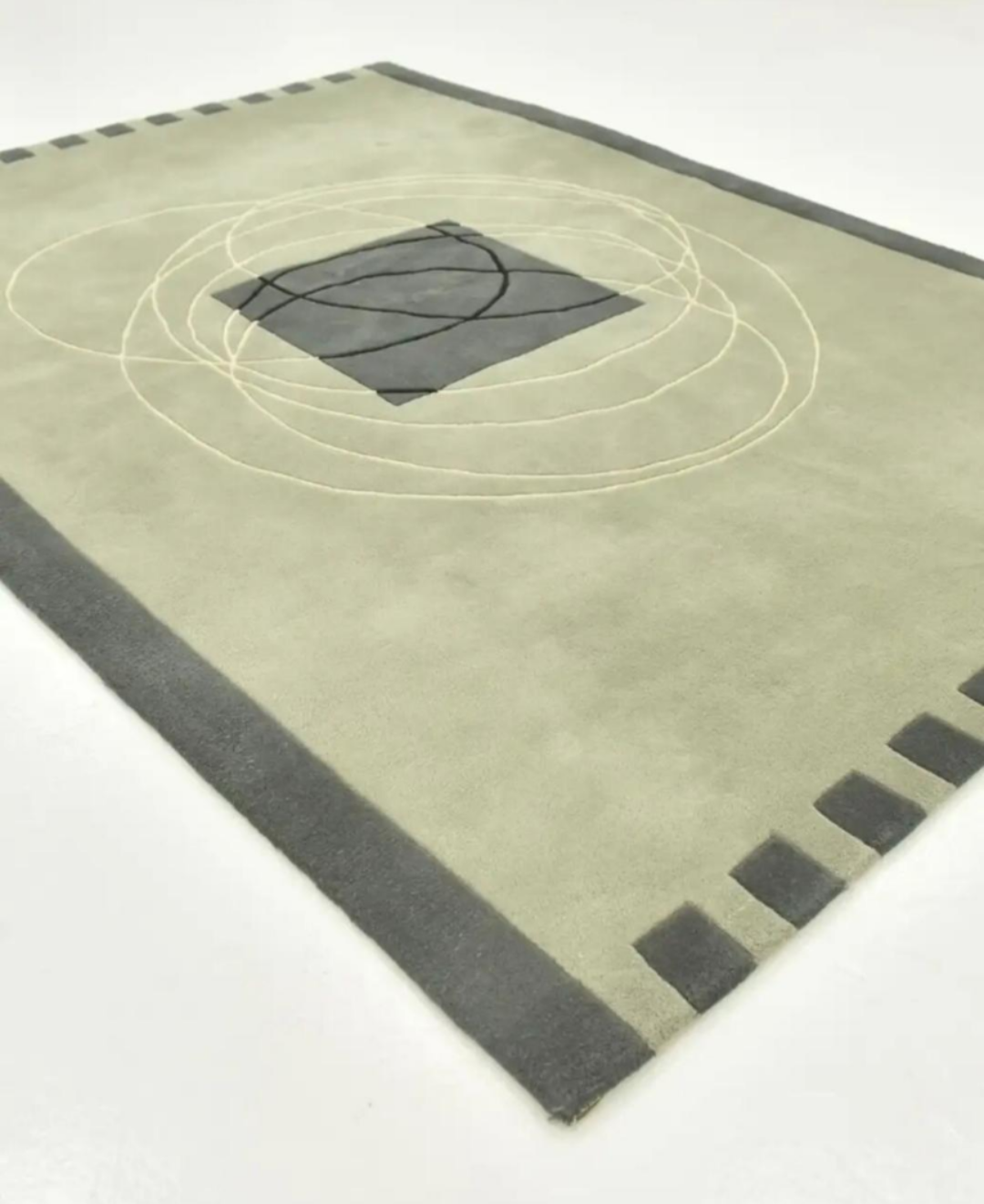 Modern Abstract Hand-Tufted Wool Rug | Geometric Design Carpet | Soft Area Floor Mat