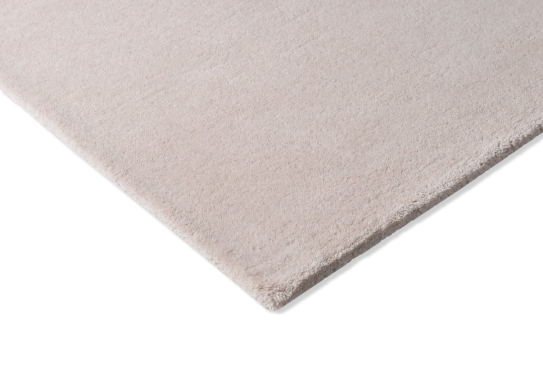 Minimalist Modern Beige Abstract Area Rug – Soft Hand-Tufted Wool Carpet for Living Room & Bedroom Decor