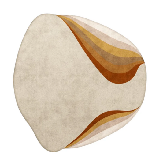 Hand Tufted Irregular Abstract Rug – Modern Organic Shape Designer Carpet for Living Room