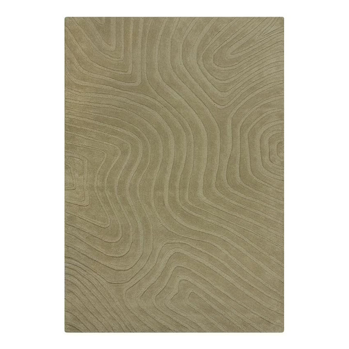 Modern Beige Textured Rug – Hand-Tufted Abstract Wave Pattern Carpet for Living Room, Bedroom & Office Décor
