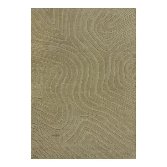 Modern Beige Textured Rug – Hand-Tufted Abstract Wave Pattern Carpet for Living Room, Bedroom & Office Décor