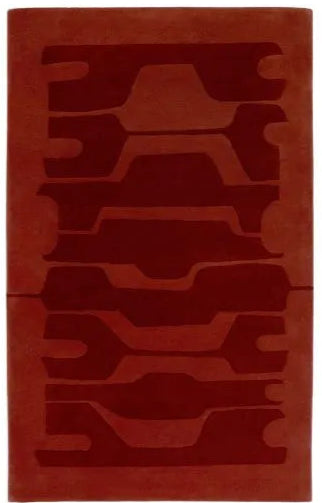 Modern Red Abstract Area Rug – Contemporary Geometric Textured Carpet for Living Room, Bedroom & Office Décor