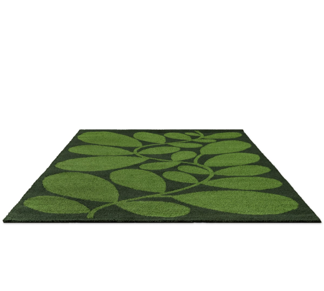 Modern Green Leaf Pattern Area Rug – Nature-Inspired Botanical Design for Living Room, Bedroom & Office Décor