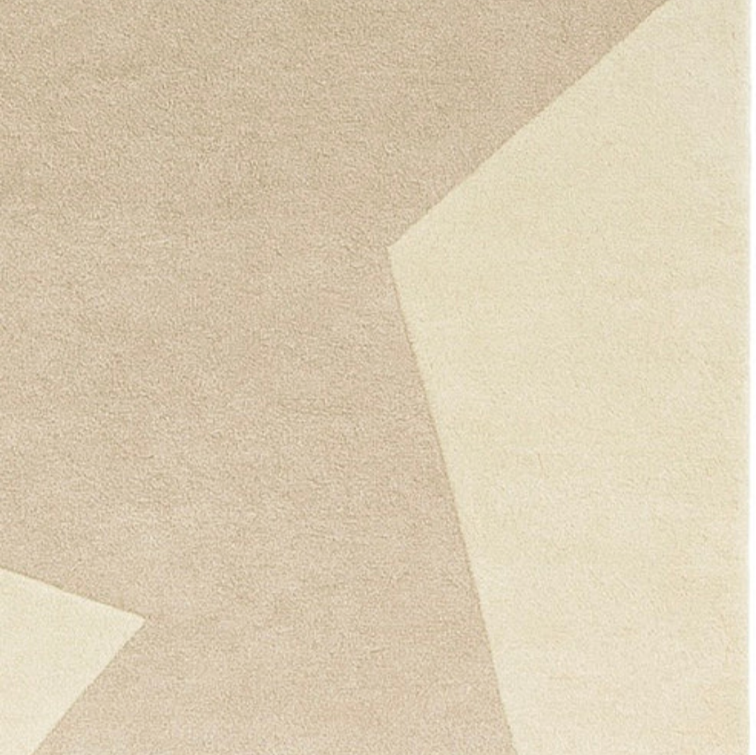 Modern Geometric Beige Area Rug | Soft Hand-Tufted Carpet for Living Room, Bedroom & Office Décor