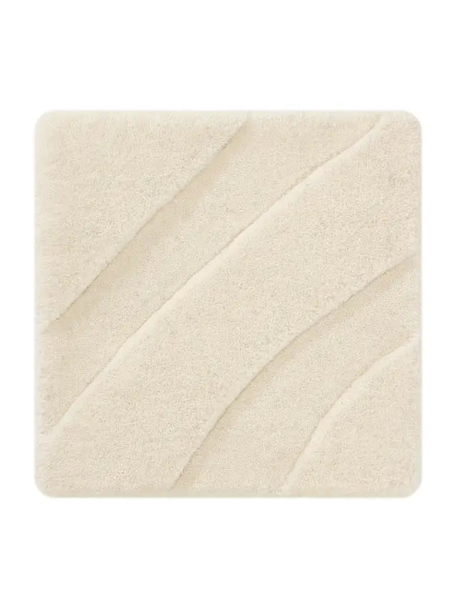 Modern Round Beige Wave Pattern Rug – Minimalist Neutral Carpet for Living Room, Bedroom & Office Décor