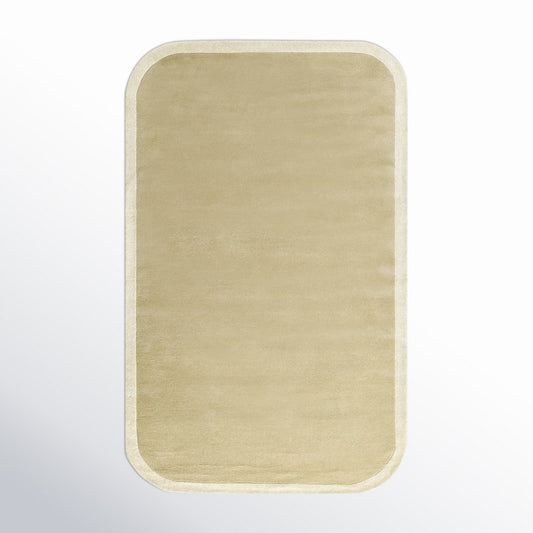 Beige Minimalist Area Rug with Cream Border – Modern Hand-Tufted Carpet for Living Room, Bedroom & Office Décor