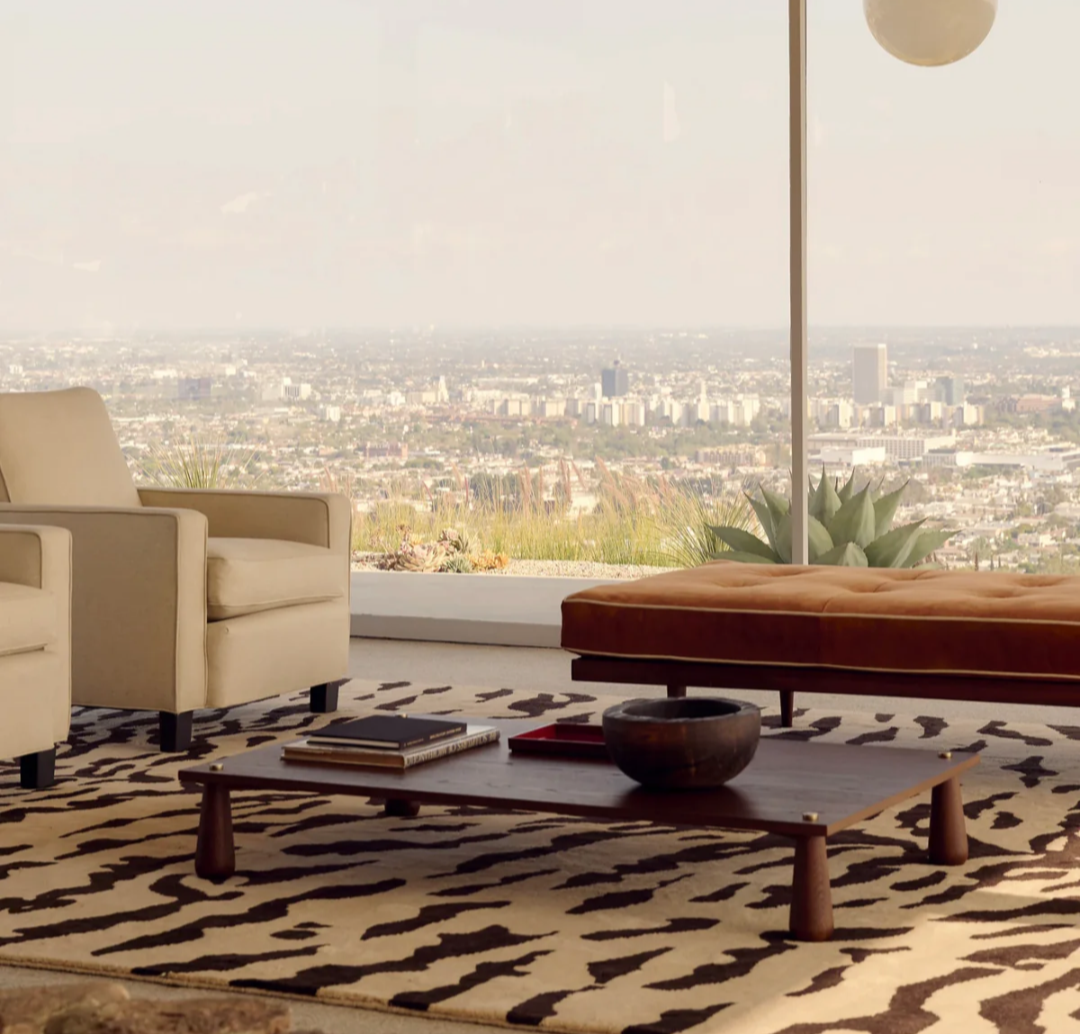 Hand Tufted Modern Abstract Rug – Luxury Beige & Black Designer Carpet for Living Room