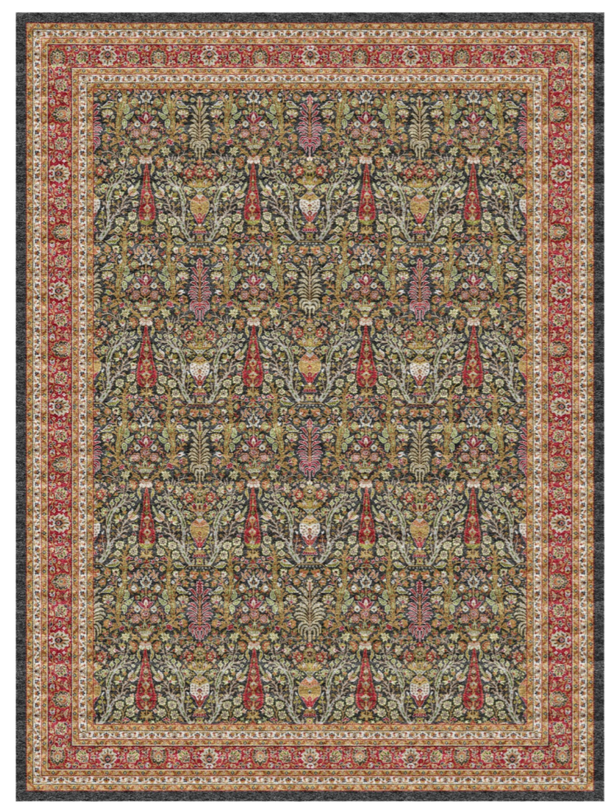 Luxury Persian Silk Area Rug | Classic Oriental Floral Carpet for Timeless Home Decor