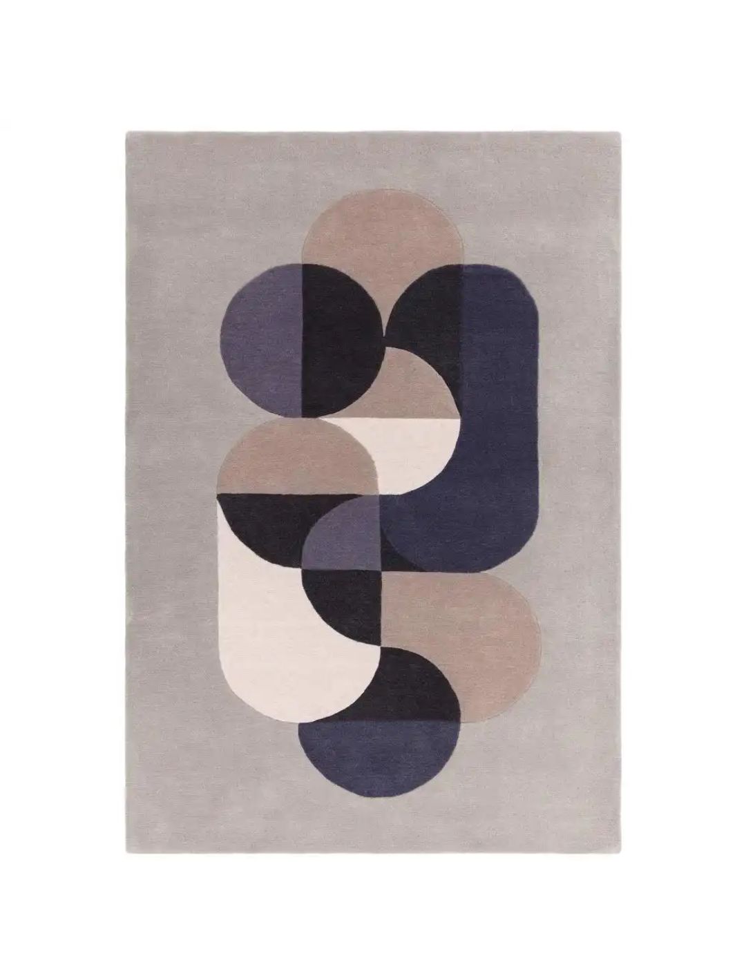 Modern Geometric Wool Rug – Abstract Minimalist Area Carpet for Living Room & Bedroom – Hand-Tufted Custom Size Contemporary Rug