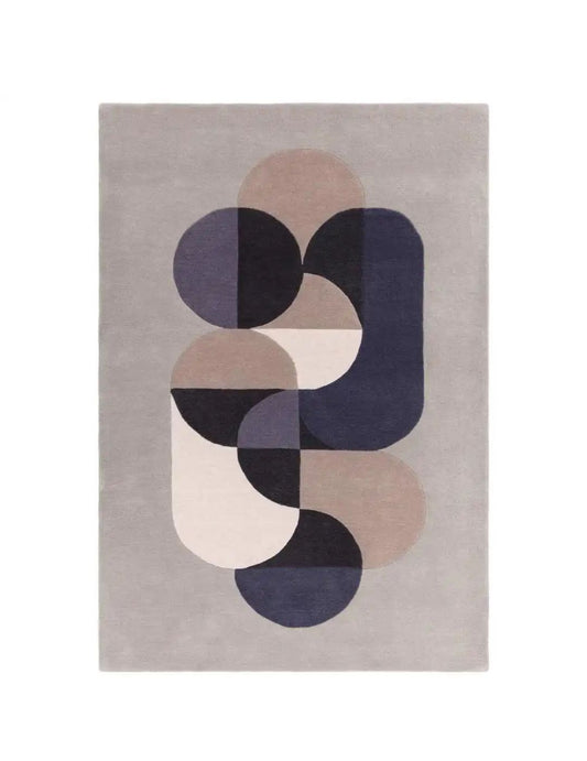 Modern Geometric Wool Rug – Abstract Minimalist Area Carpet for Living Room & Bedroom – Hand-Tufted Custom Size Contemporary Rug