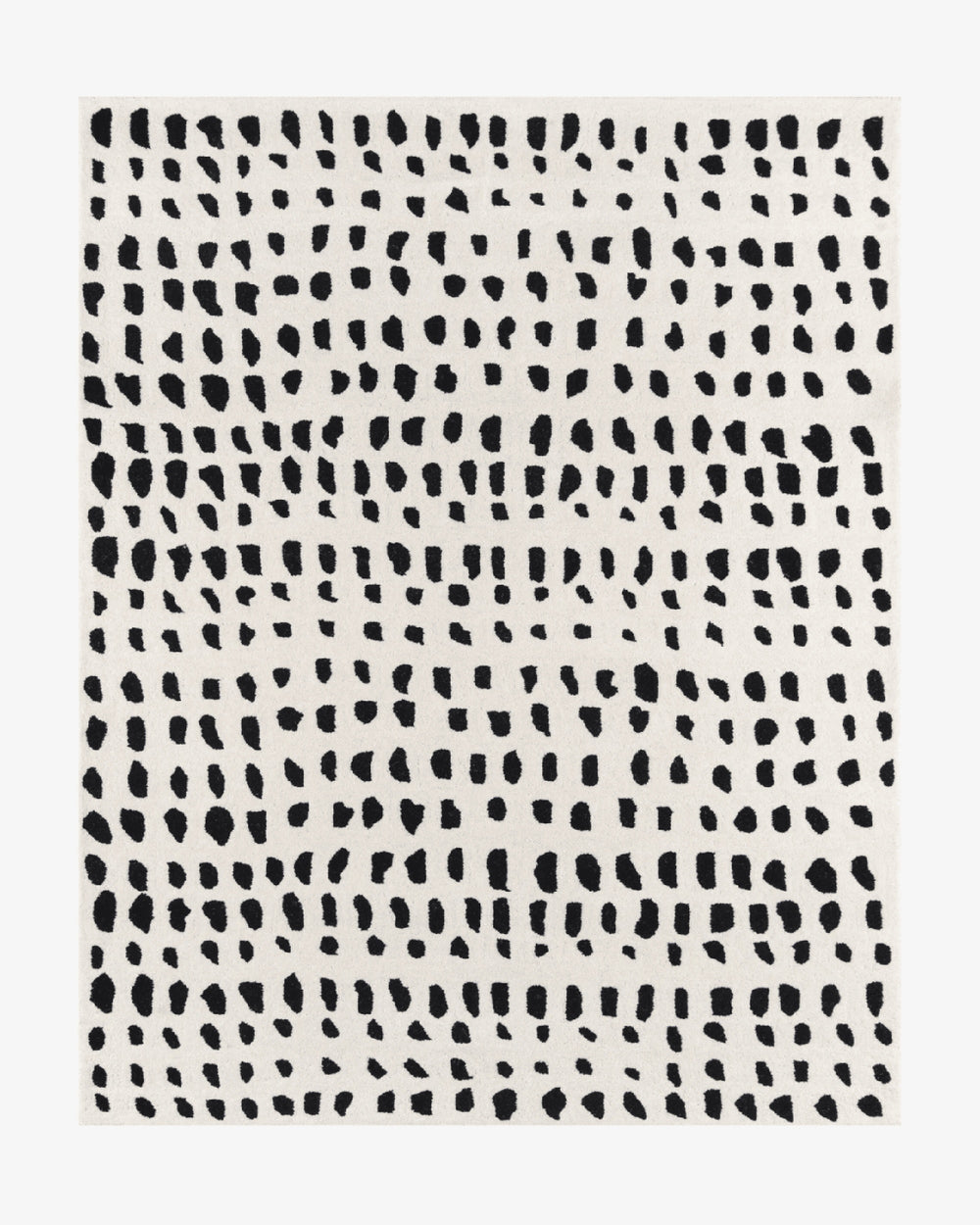 Modern Black & White Hand Tufted Wool Rug – Minimalist Abstract Dotted Area Rug, Scandinavian Style Living Room Carpet