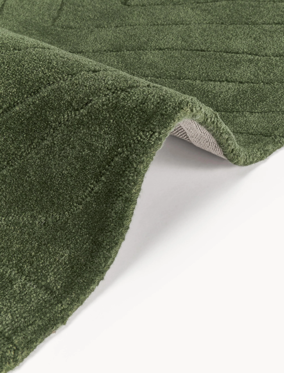 Modern Green Textured Area Rug – Soft Minimalist Carpet for Living Room & Bedroom | Stylish Contemporary Home Decor