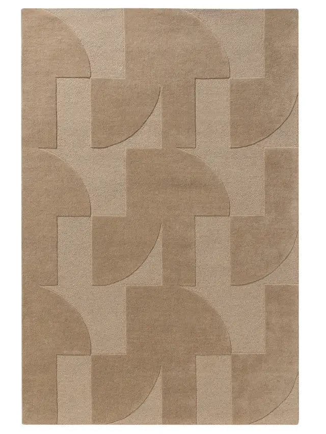 Modern Taupe Geometric Area Rug – Contemporary Neutral Carpet for Living Room, Bedroom & Office Décor
