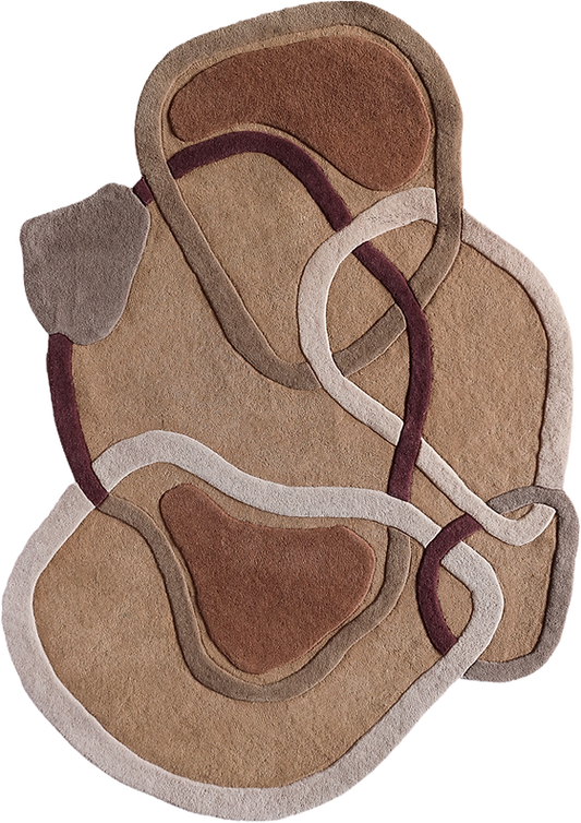 Modern Irregular Abstract Area Rug – Luxury Multicolor Earth-Tone Carpet for Living Room, Bedroom & Artistic Home Decor