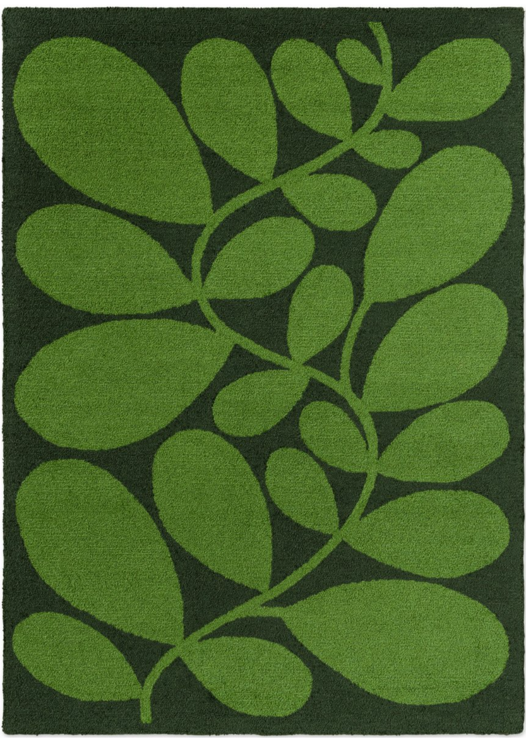 Modern Green Leaf Pattern Area Rug – Nature-Inspired Botanical Design for Living Room, Bedroom & Office Décor