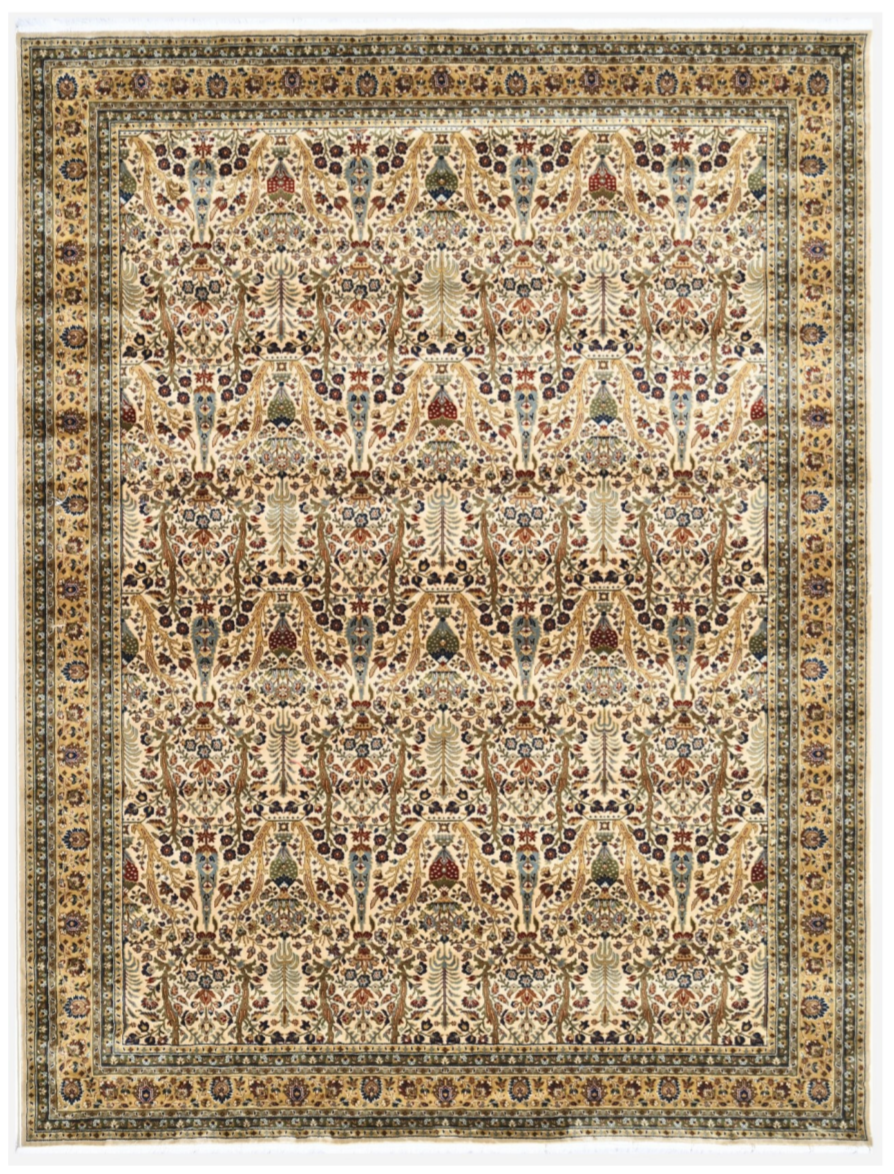 Luxury Persian Silk Area Rug | Elegant Oriental Floral Silk Carpet for Home Decor