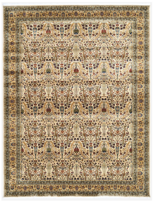 Luxury Persian Silk Area Rug | Elegant Oriental Floral Silk Carpet for Home Decor