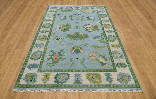 Handknotted Oushak Rug – Authentic Turkish Wool Carpet | Luxury Oriental Area Rug for Living Room & Bedroom Decor