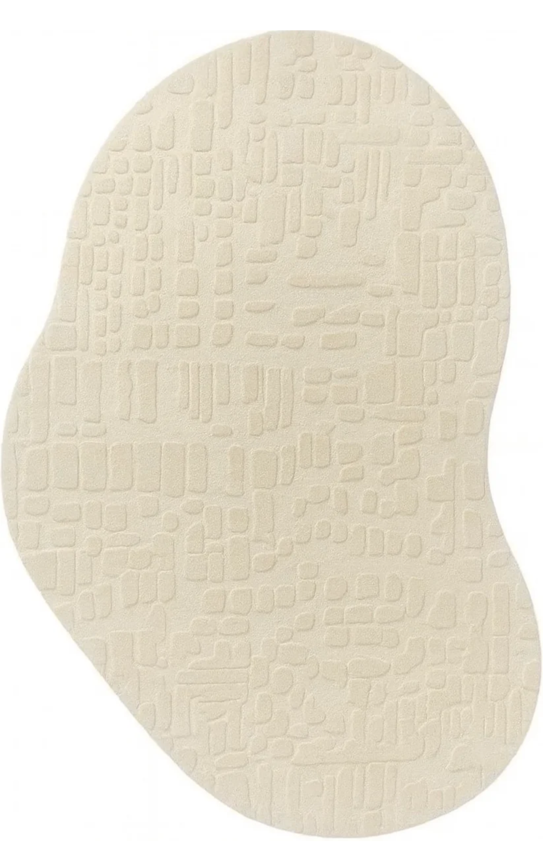 Modern Irregular Shape Cream Rug – Soft Textured Abstract Carpet for Living Room, Bedroom & Home Décor