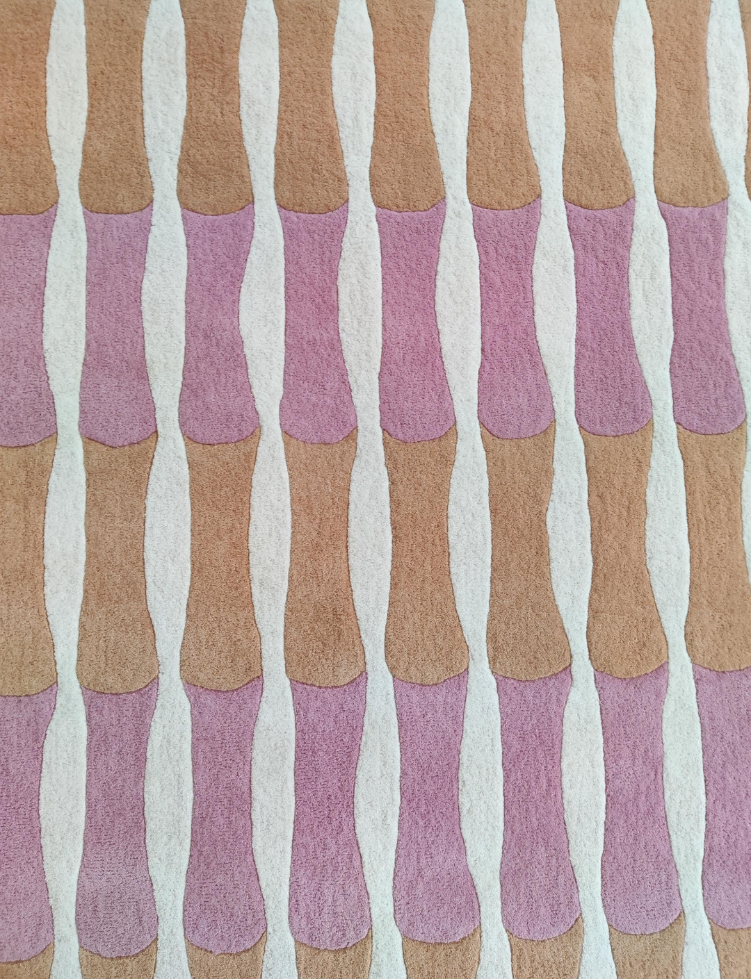 Modern Pink & Orange Geometric Rug | Handmade Wool Carpet for Living Room, Bedroom & Home Décor