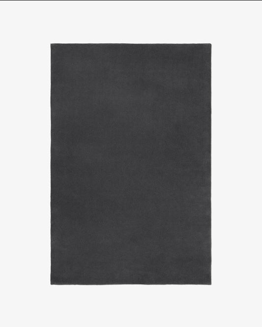 Handmade Solid Dark Grey Wool Rug – Modern Minimalist Area Carpet for Living Room & Bedroom – Soft & Durable Custom Size Rug