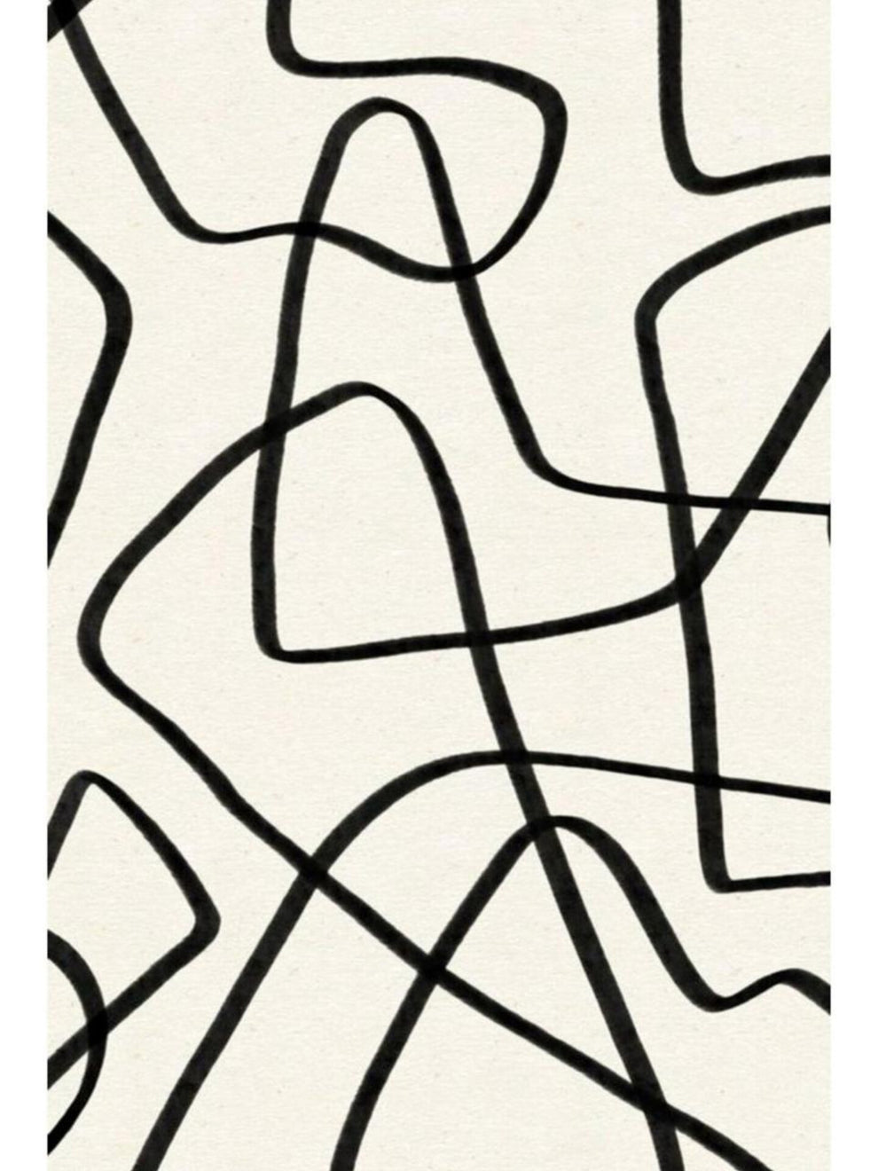 Modern Abstract Line Art Area Rug – Black and White Contemporary Minimalist Carpet for Living Room, Bedroom & Office Décor