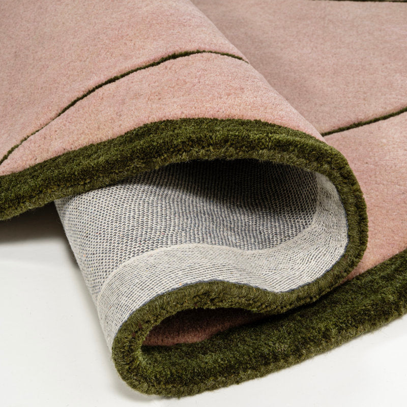 Pink Abstract Irregular Rug – Modern Hand-Tufted Carpet for Living Room or Bedroom