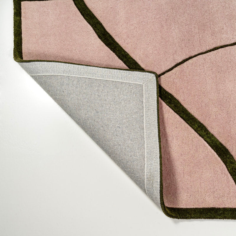 Pink Abstract Irregular Rug – Modern Hand-Tufted Carpet for Living Room or Bedroom