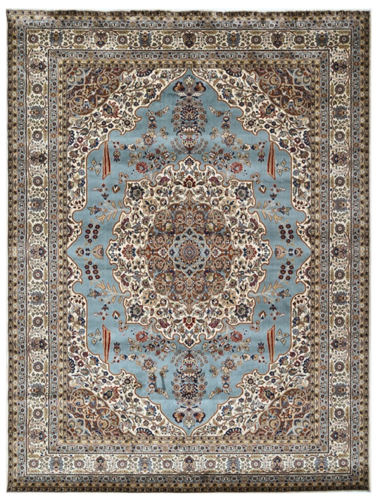 Persian Silk Area Rug – Luxury Silk Carpet, Traditional Iranian Design, Elegant Living Room & Bedroom Decor