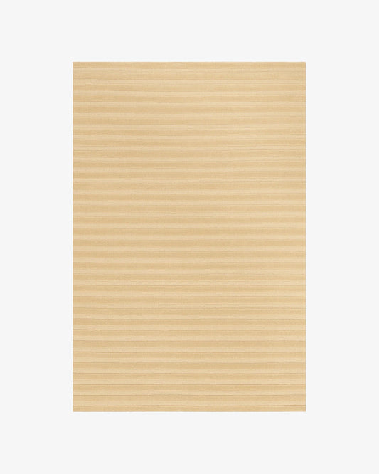Handmade Beige Striped Modern Area Rug – Minimalist Wool Carpet for Living Room, Bedroom & Contemporary Home Décor