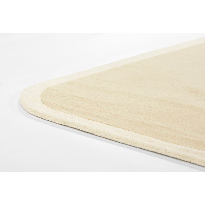 Beige Minimalist Area Rug with Cream Border – Modern Hand-Tufted Carpet for Living Room, Bedroom & Office Décor