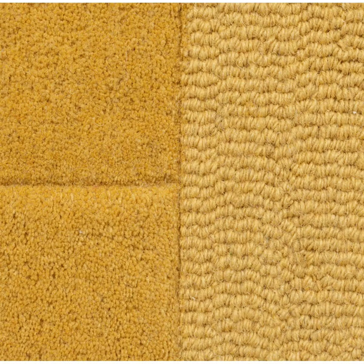 Modern Mustard Yellow Geometric Rug – Hand-Tufted Circle & Abstract Pattern Carpet for Living Room, Bedroom & Office Décor