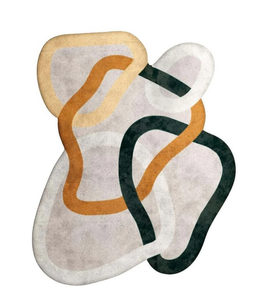 Modern Irregular Abstract Area Rug – Colorful Artistic Carpet for Living Room, Bedroom, or Office Decor