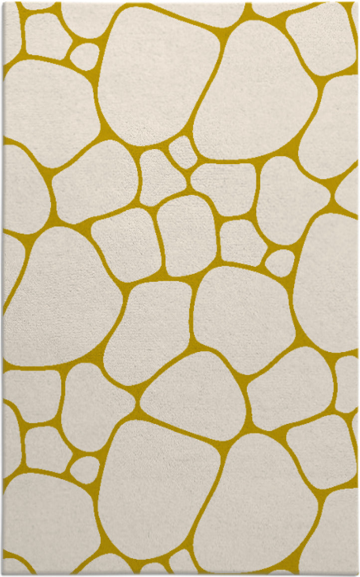 Beige and Mustard Yellow Pebble Pattern Rug – Modern Geometric Carpet for Living Room, Bedroom & Home Décor