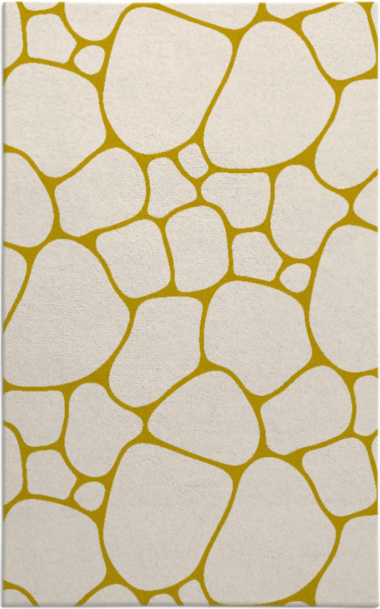 Beige and Mustard Yellow Pebble Pattern Rug – Modern Geometric Carpet for Living Room, Bedroom & Home Décor