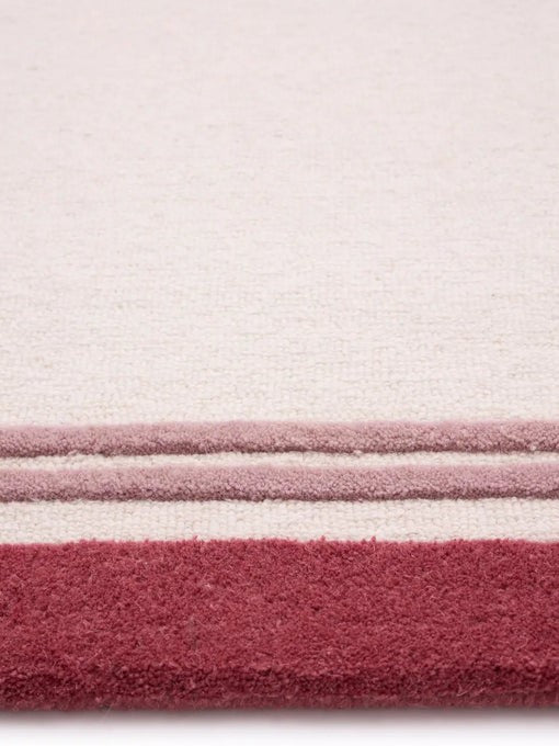 Hand Tufted New Zealand Wool Rug – Modern Minimalist Border Area Rug for Living Room & Bedroom
