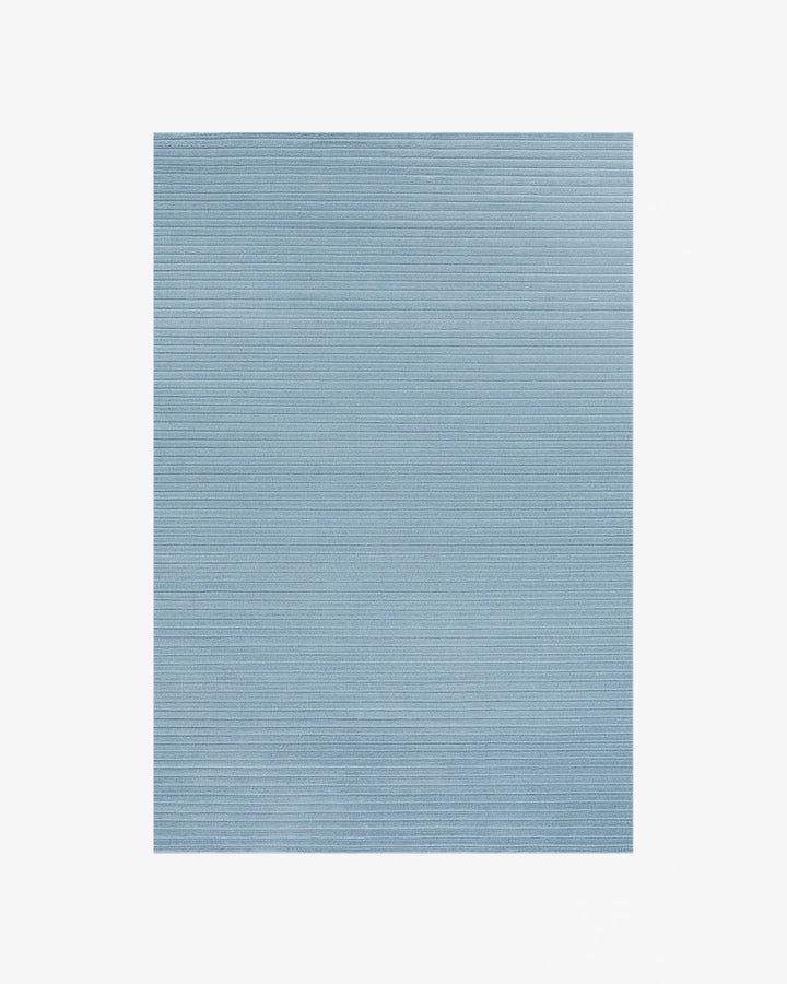 Handmade Light Blue Striped Modern Area Rug – Luxury Wool Carpet for Living Room, Bedroom & Contemporary Home Décor