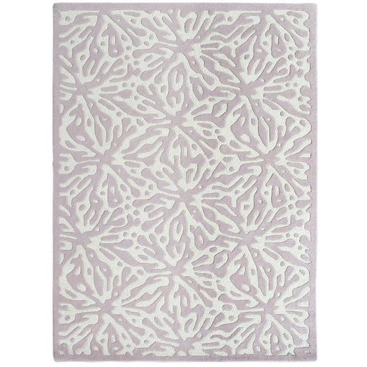 Elegant Hand-Tufted Pink & White Wool Rug – Modern Floral Pattern Carpet for Living Room, Bedroom & Home Décor