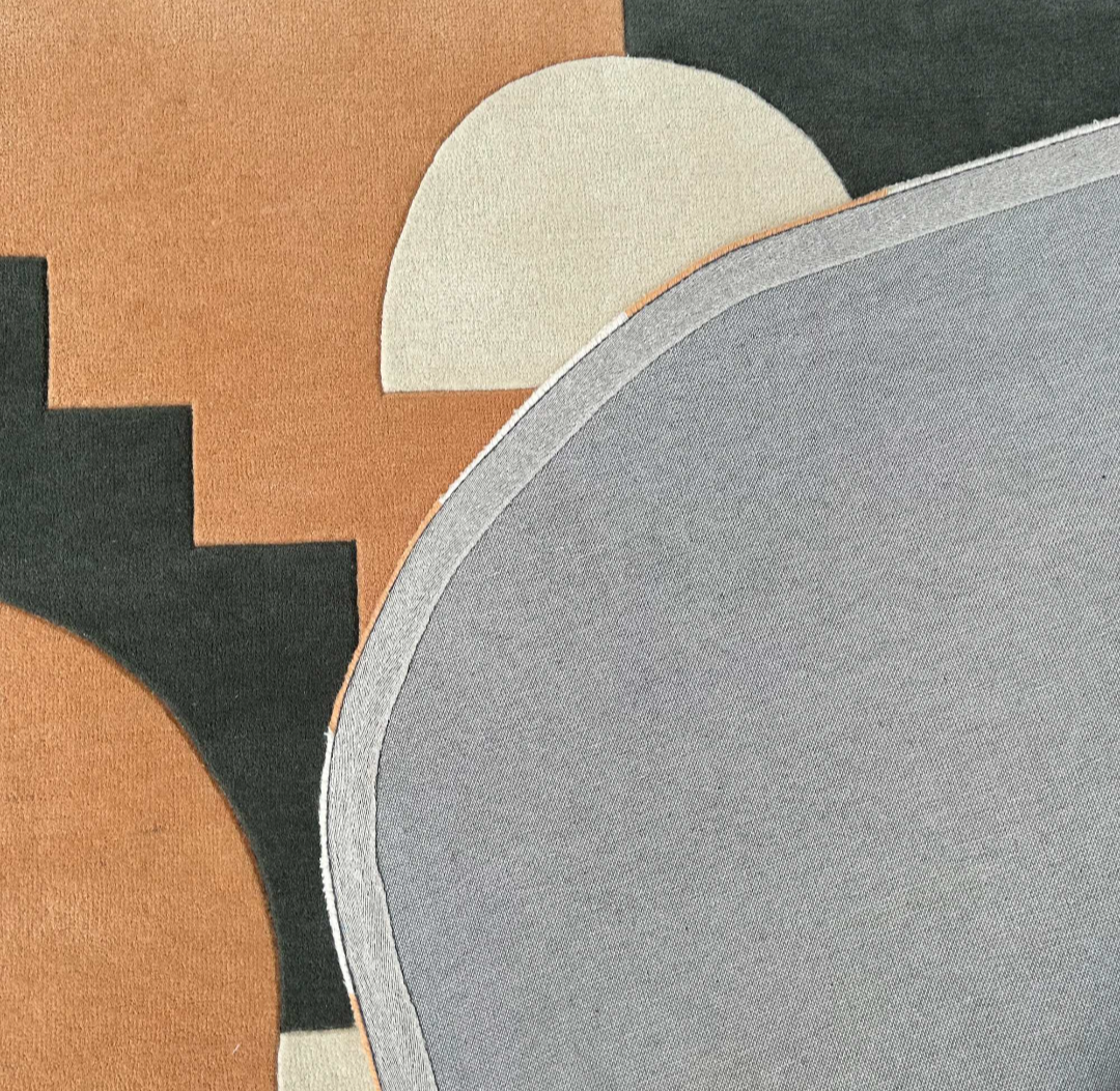Modern Geometric Abstract Area Rug – Mid-Century Art Deco Carpet for Living Room or Office Decor