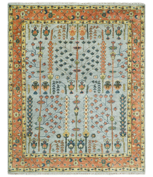 Handknotted Oushak Rug – Authentic Turkish Wool Area Carpet with Vintage Floral Design | Luxury Oriental Rug