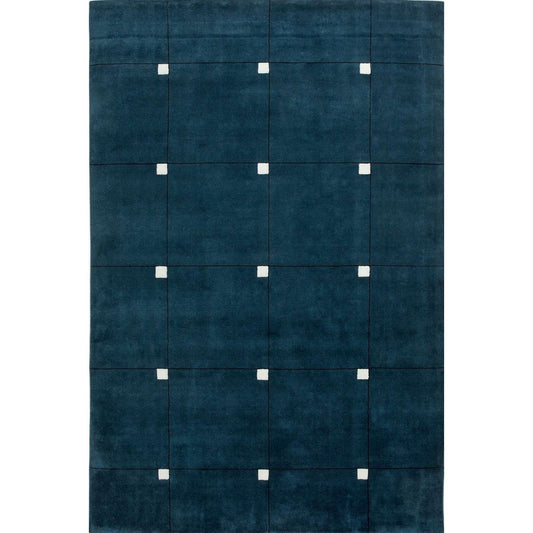 Blue Checkered Area Rug – Modern Minimalist Grid Carpet for Living Room, Bedroom & Office Home Décor