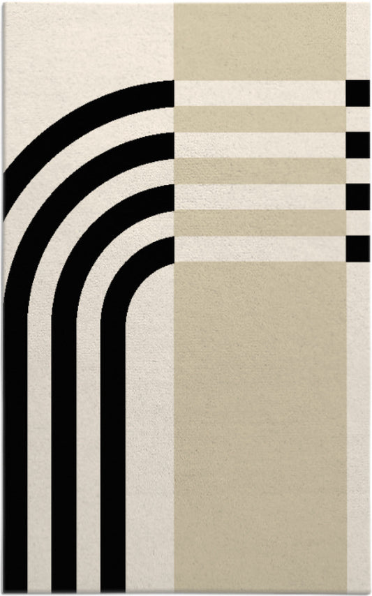 Modern Black and Beige Geometric Area Rug – Minimalist Abstract Carpet for Living Room, Bedroom & Office Décor