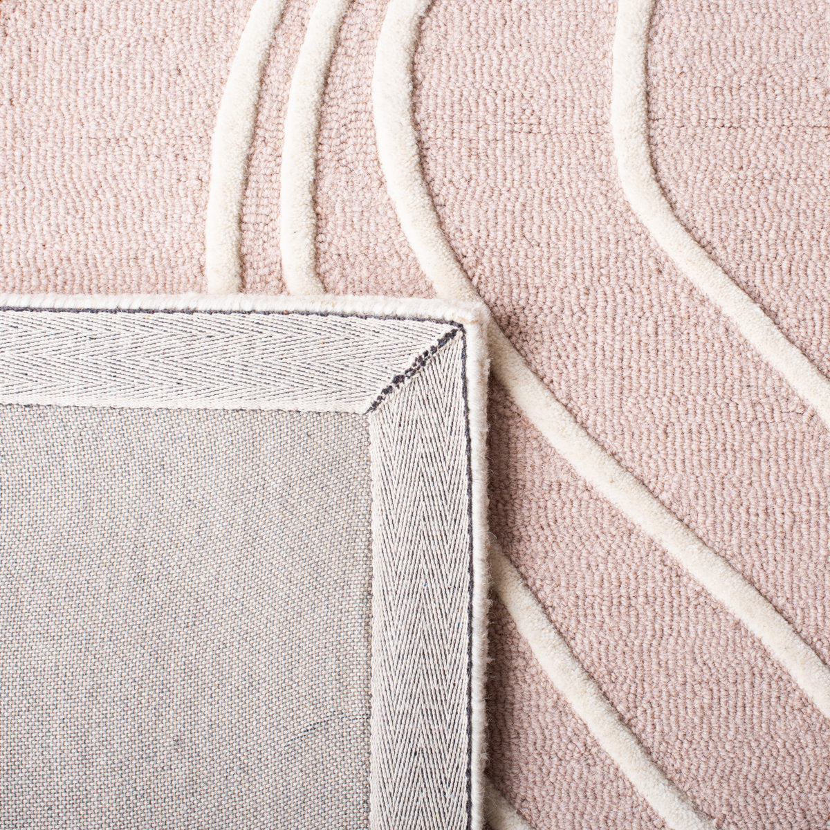 Modern Abstract Orange Pink Rug – Hand-Tufted Geometric Area Carpet for Living Room