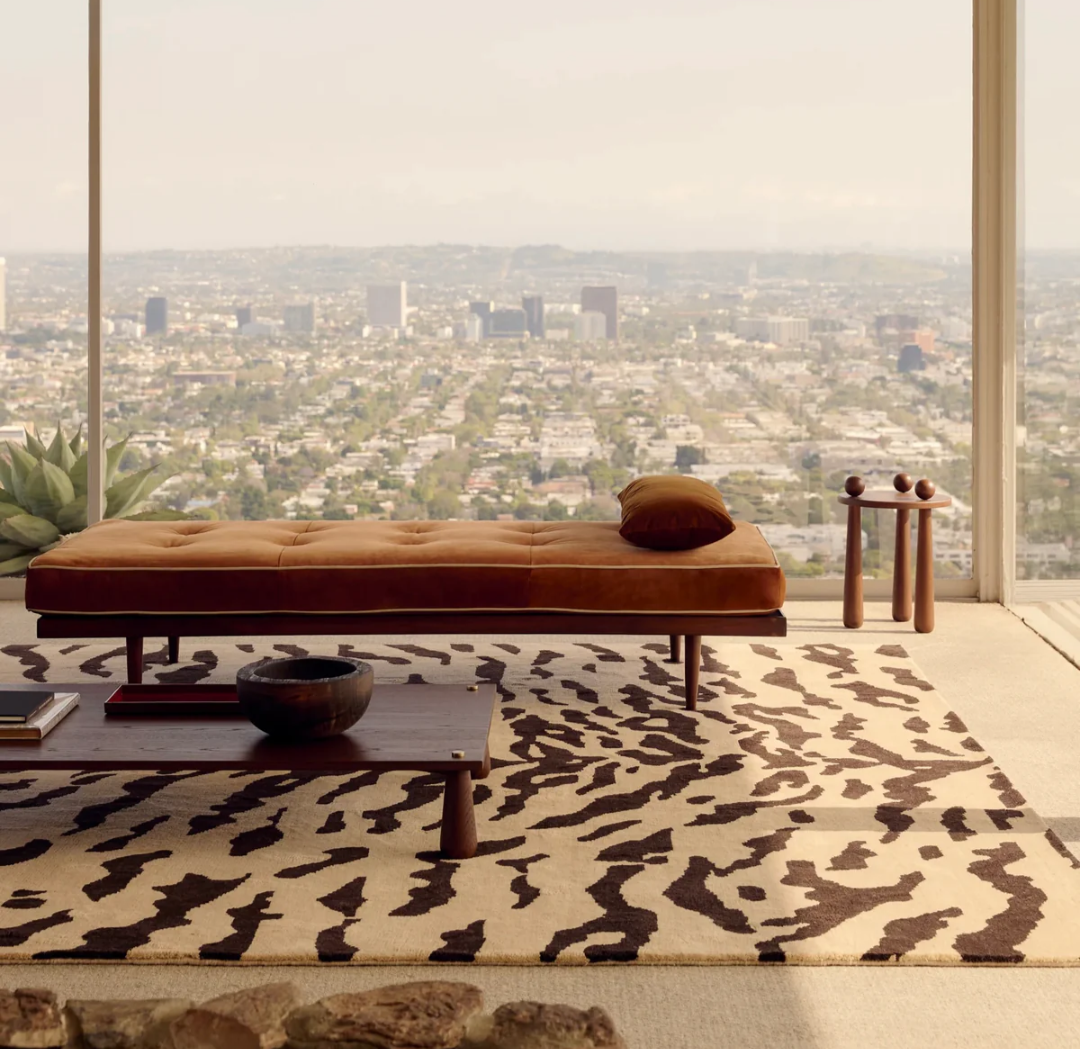 Hand Tufted Modern Abstract Rug – Luxury Beige & Black Designer Carpet for Living Room