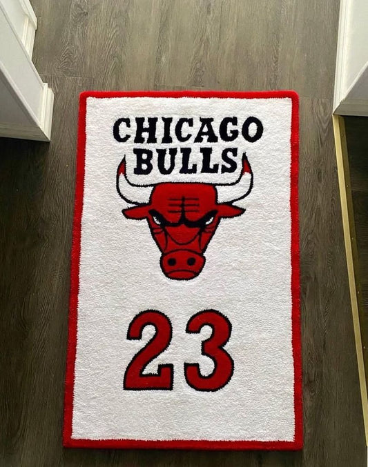 Custom Chicago Bulls Rug with #23 – Michael Jordan Inspired NBA Floor Mat for Home & Fans