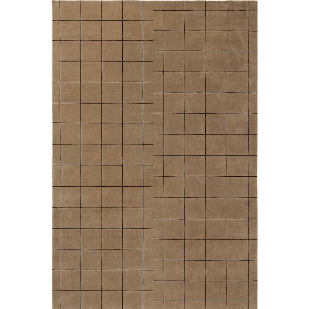 Brown Grid Area Rug – Modern Geometric Checkered Carpet for Living Room, Bedroom & Office Home Décor