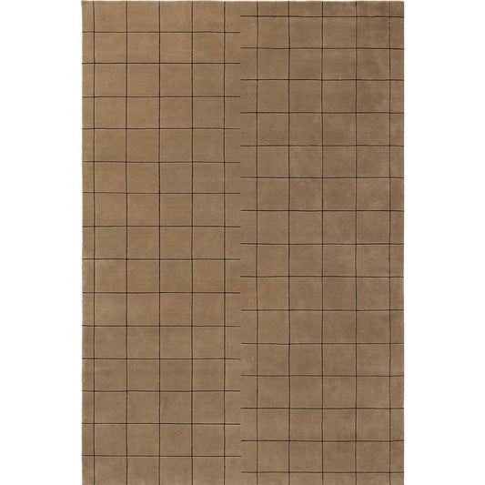 Brown Grid Area Rug – Modern Geometric Checkered Carpet for Living Room, Bedroom & Office Home Décor