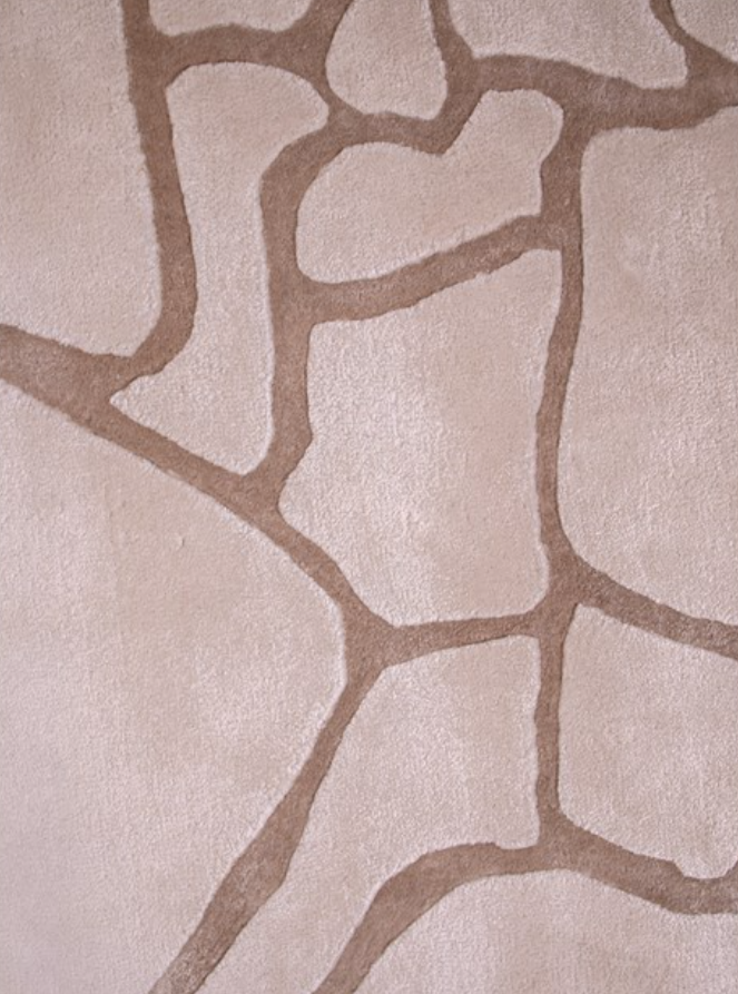 Modern Abstract Hand Tufted Rug – Neutral Beige & Blush Stone Pattern Carpet, Soft Wool Area Rug for Living Room, Bedroom & Minimalist Home Décor