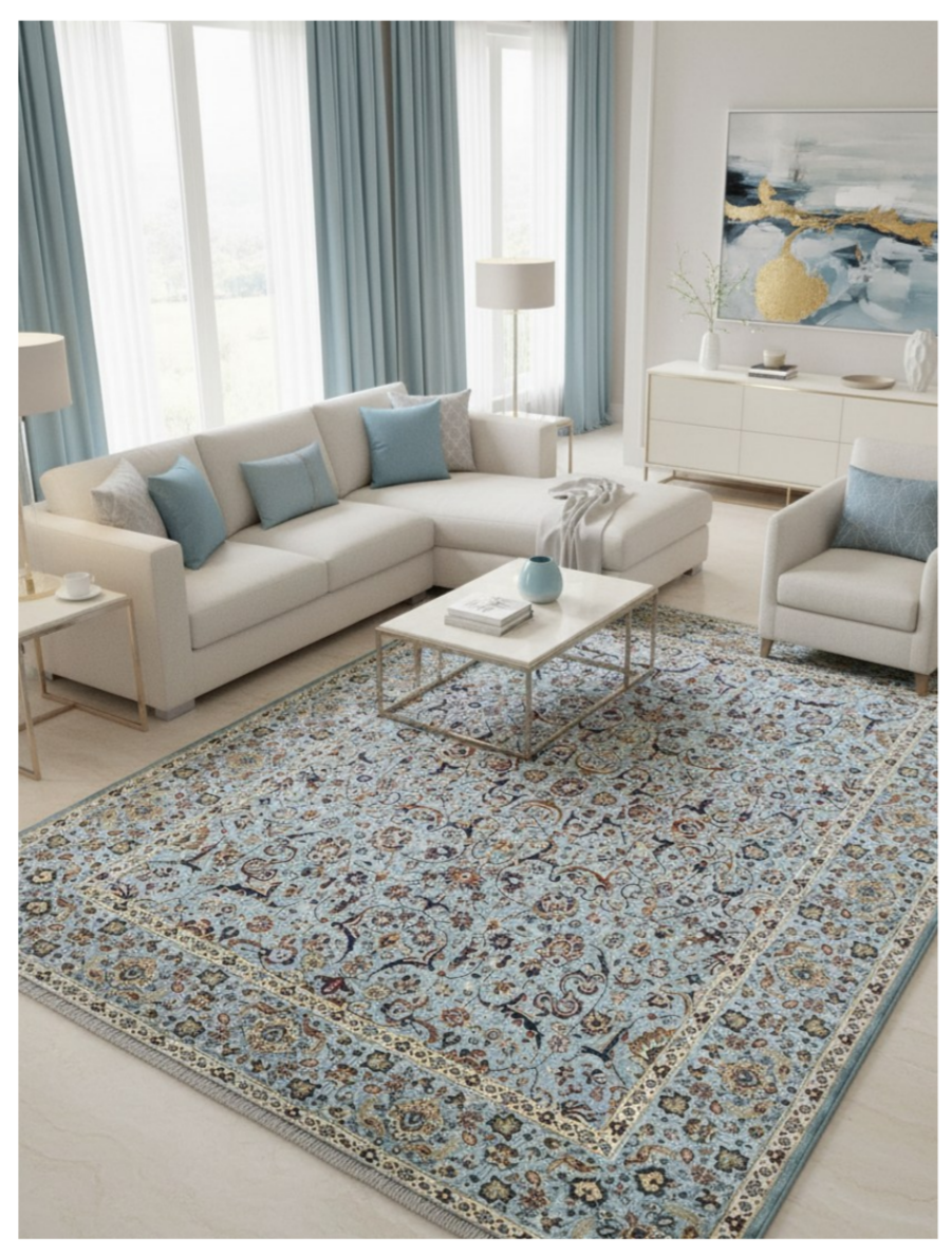Luxury Persian Silk Rug – Soft Shiny Oriental Carpet for Living Room & Bedroom Décor