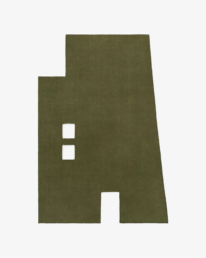 Hand Tufted Olive Green Abstract Rug, Modern Geometric Wool Area Rug, Contemporary Living Room Carpet, Custom Handmade Floor Rug